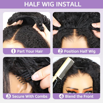 Sunlit Curls 3-in-1 Half Wig — Honey Highlight 4/27 Curly Human Hair