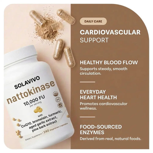 Nattokinase 10,000 FU — Extra Strength Heart Circulation & Blood Flow Support