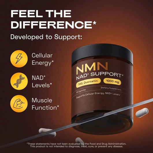 NMN Supplement 1000mg — With TMG, Quercetin & Resveratrol — Supports Cellular Energy & NAD⁺ Levels*