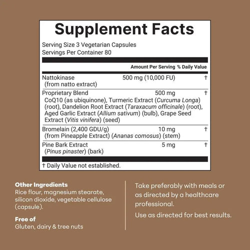 Nattokinase 10,000 FU — Extra Strength Heart Circulation & Blood Flow Support